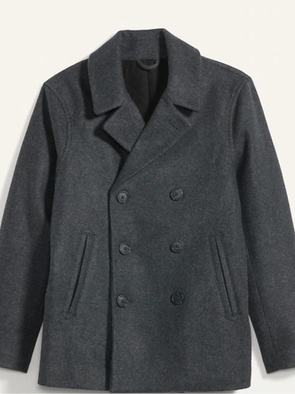 Old Navy Dark Charcoal Double-Breasted Peacoat